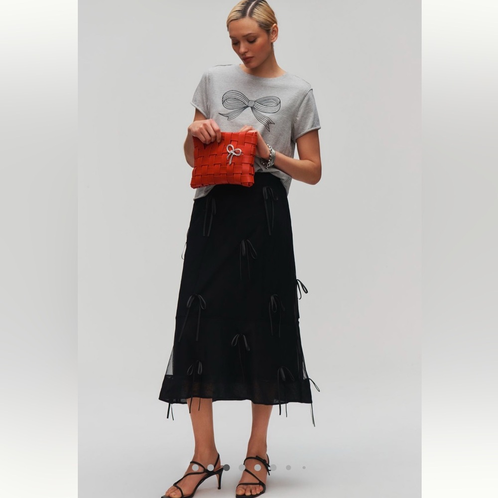 NWT Anthropologie Roomytown Bow graphic tee XXS - Picture 3 of 6